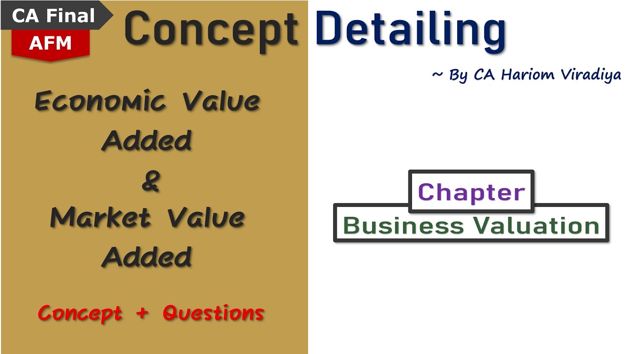 Economic Value Added (EVA) and Market Value Added (MVA) | Business Valuation | CA Final AFM