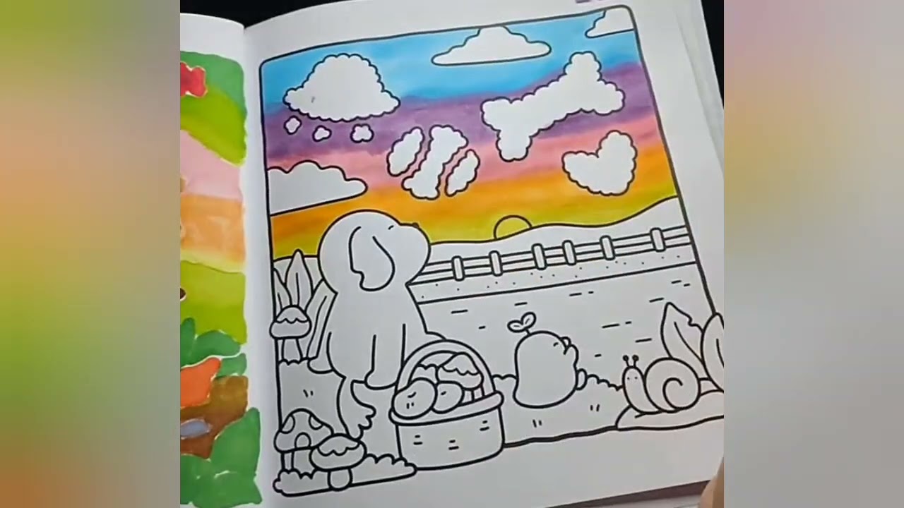 Amigos vendo o mar juntos curtindo a paisagem tranquila hoje! #coloring #livrodecolorir #colorwithme
