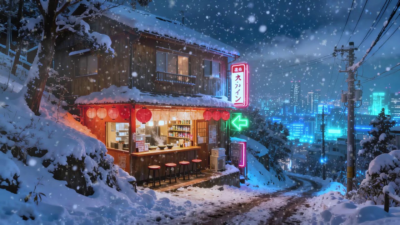 Soft Japanese Lo-Fi Music 🎧❄️ | Rainy Tokyo Night for Study, Sleep & Chill