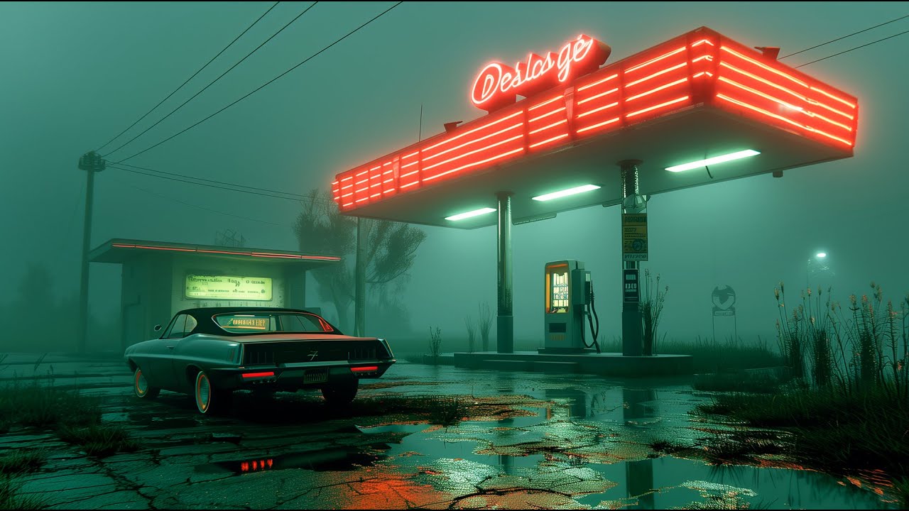 Dystopian Dark Ambient Music at a Creepy Gas Station