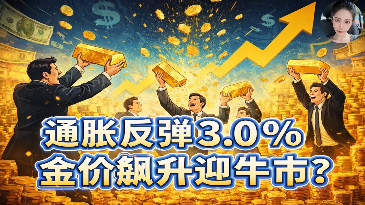通胀反弹3.0%！GDP跌至1.4%？美国经济陷两难，2026黄金大行情真的要来了吗？#黄金 #黄金价格 #白银