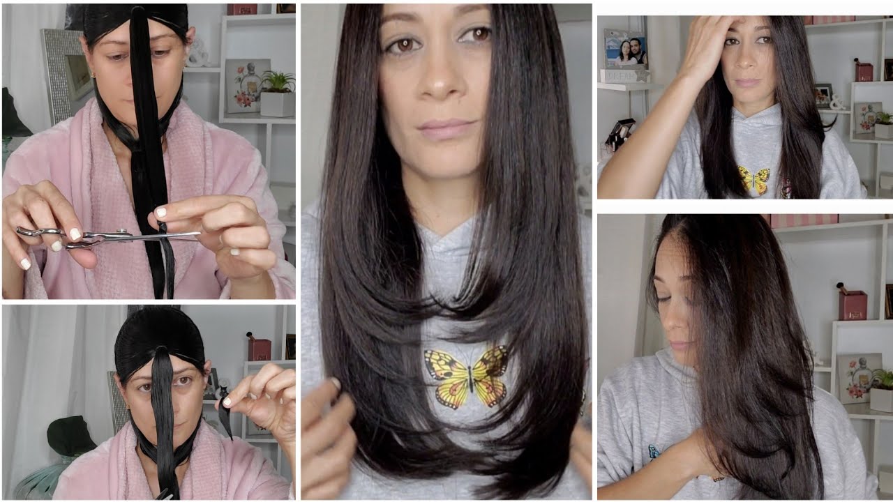 Como recortar el cabello tu misma en capas larga💇‍♀️💇‍♀️💇‍♀️
