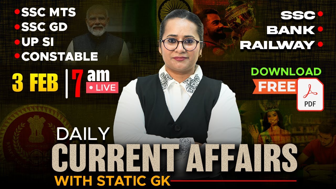Current Affairs Today | 3 Feb 2026 Current Affairs | Daily Current Affairs 2026 by Prachi Mam