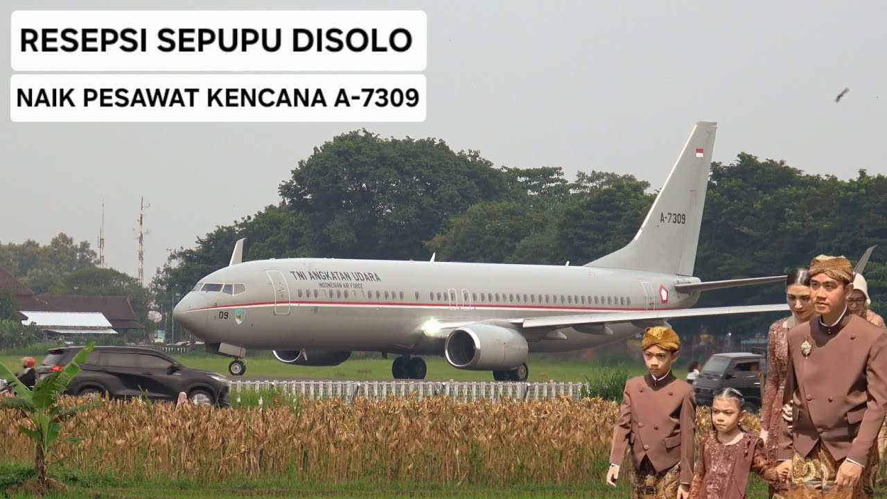 Wapres Gibran Resepsi Pernikahan Sepupunya Di Solo Naik Pesawat Tercanggih Milik TNI Kencana A-7309