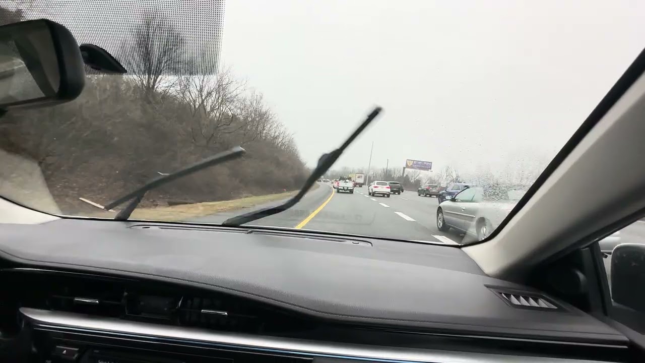 Thursday Morning Work Commute - 4K - RAW, Unedited, Passenger POV - Moderate Traffic - Rain ASMR 