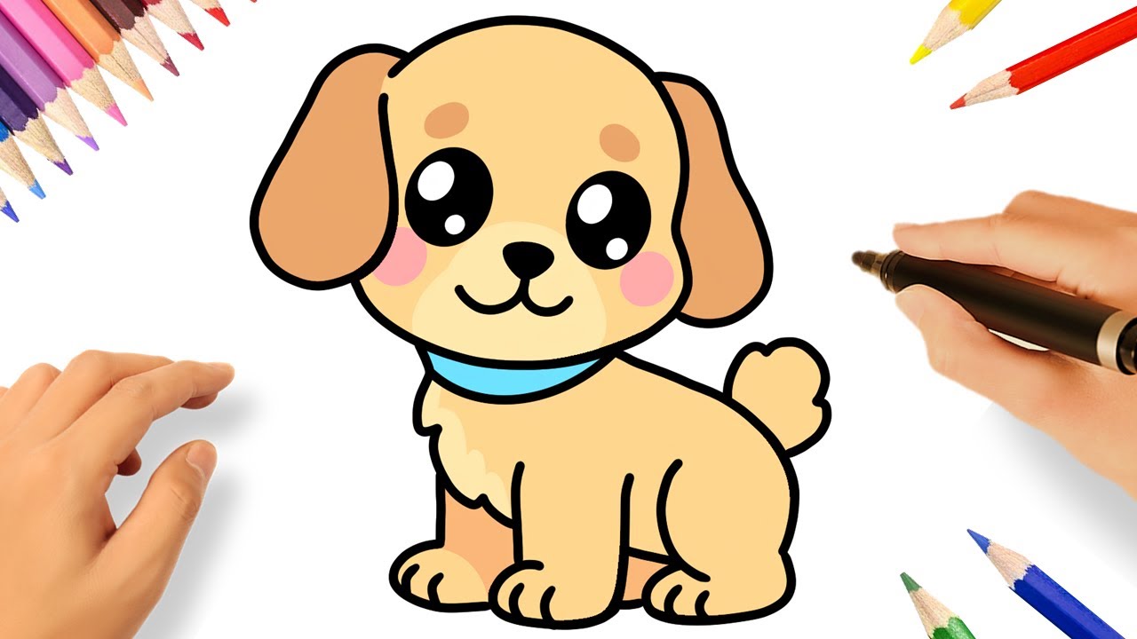 CÓMO DIBUJAR UN PERRITO KAWAII FACIL🐶❤️