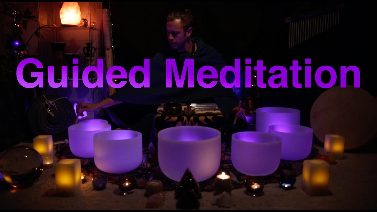 432Hz - Guided Meditation - Crystal Singing Bowl Sound Bath (Unintentional ASMR) De-stress & Heal
