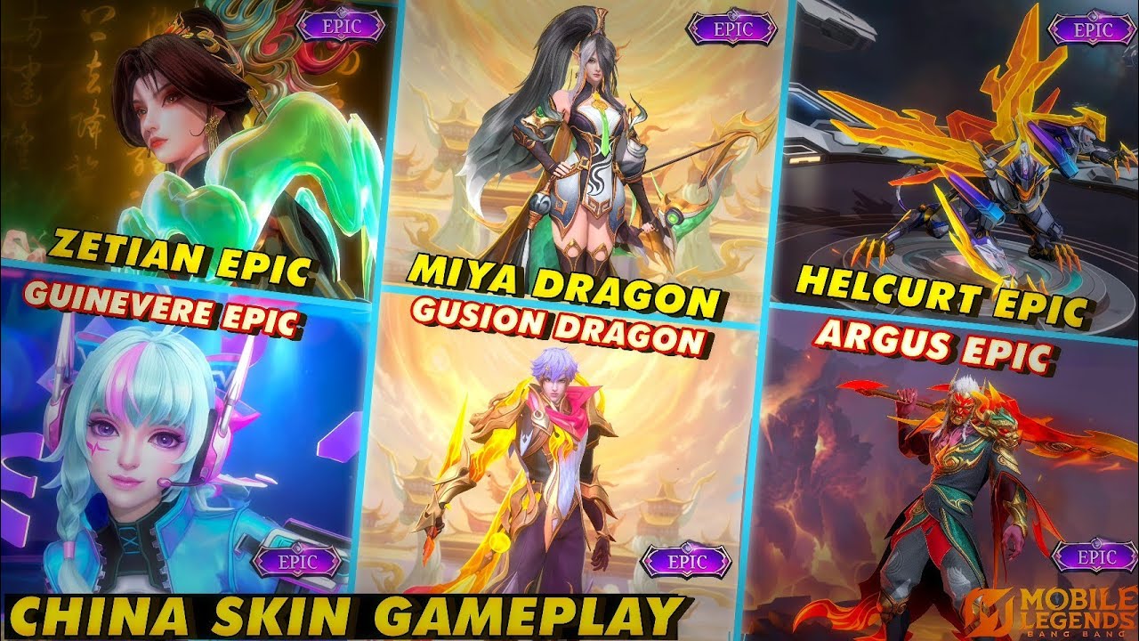 MLBB CHINA SKIN GAMEPLAY | DRAGON SQUAD | ZETIAN GUINEVERE ARGUS BEATRIX EPIC | MOBILE LEGENDS