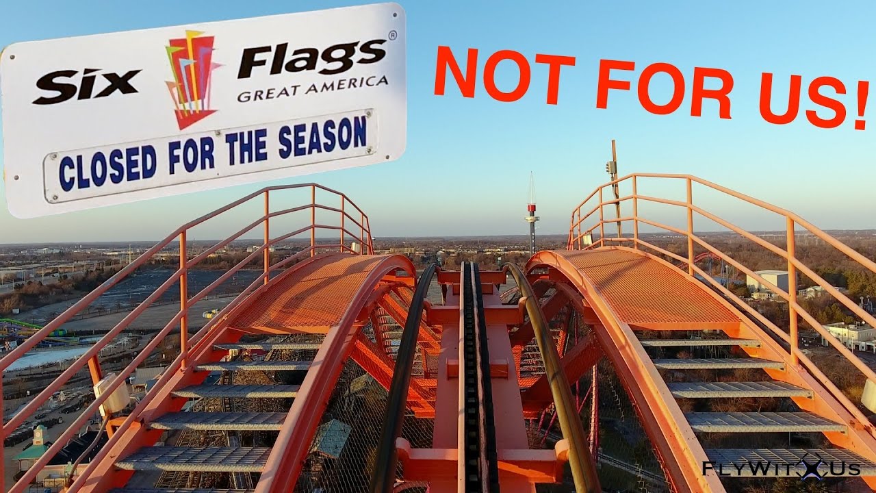 Free ride at the Six Flags Great America theme park featuring 4K aerial footage by DJI Phantom 4