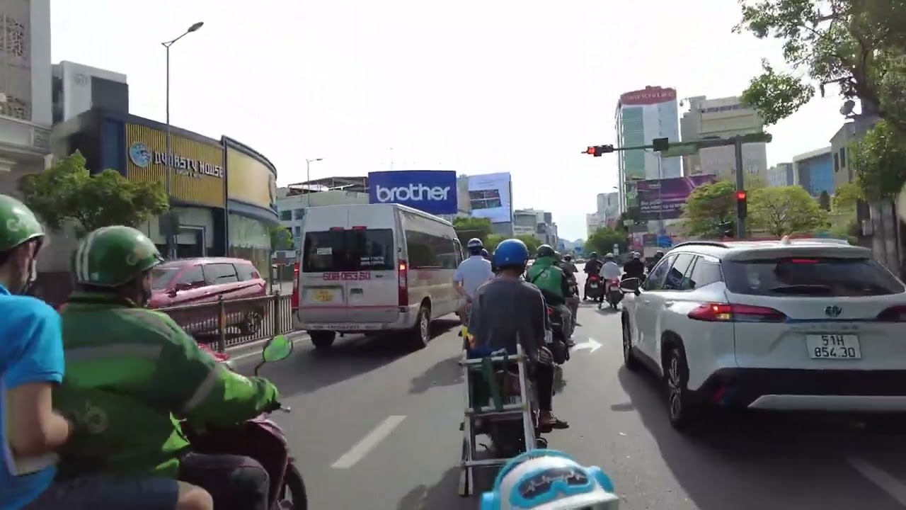 MORNING in SAIGON Grab ride  SAIGON street views