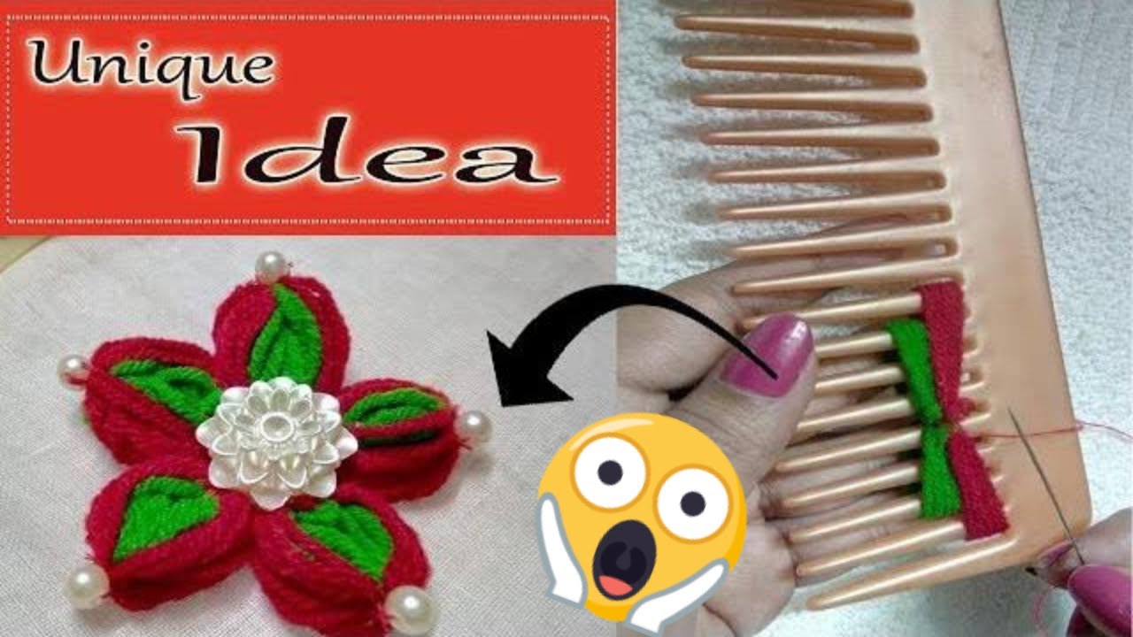 easy Sewing Hack with hair comb |Hand Embroidery amazing Tricks #2|super easy flower embroidery