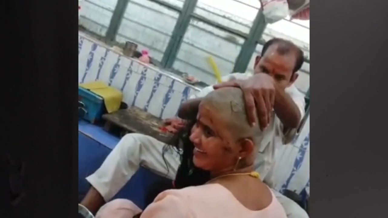 women head shaving