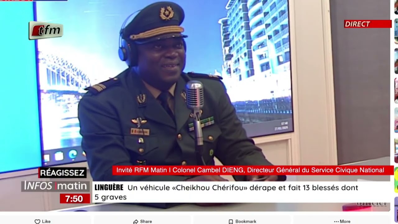 l'invité de rfm matin | colonel Cambel DIENG, Directeur Général du service civique national