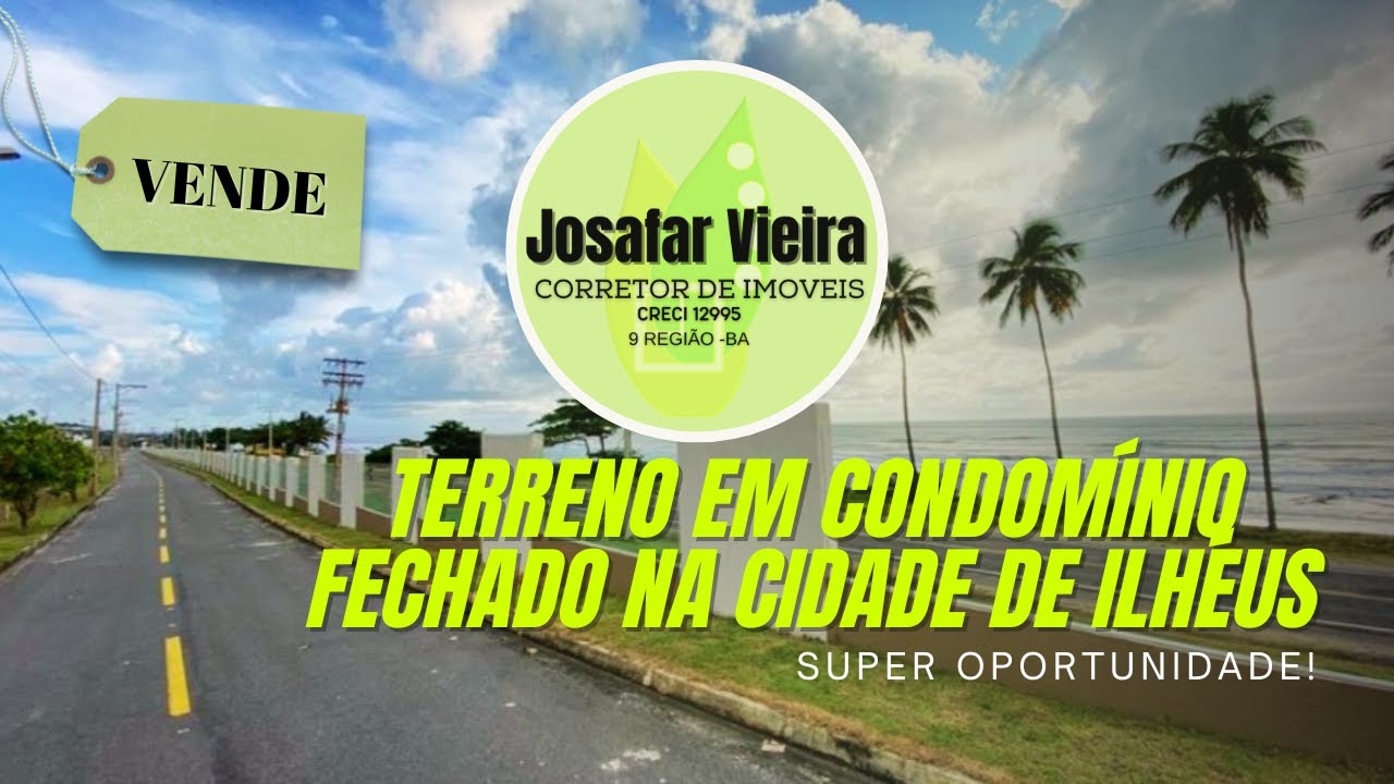 TERRENO URBANO À VENDA EM ILHÉUS - 450M² - CONDOMÍNIO FECHADO - VISTA PARA O MAR - R$ 380.000,00