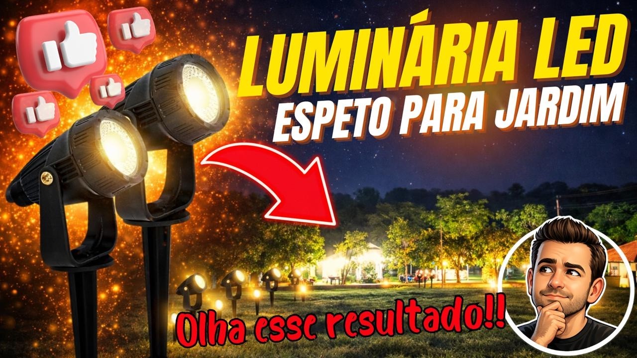 Iluminação de Jardim INCRÍVEL com Luminária LED Espeto 🌿 Veja Como Instalar (Resultado à Noite!)