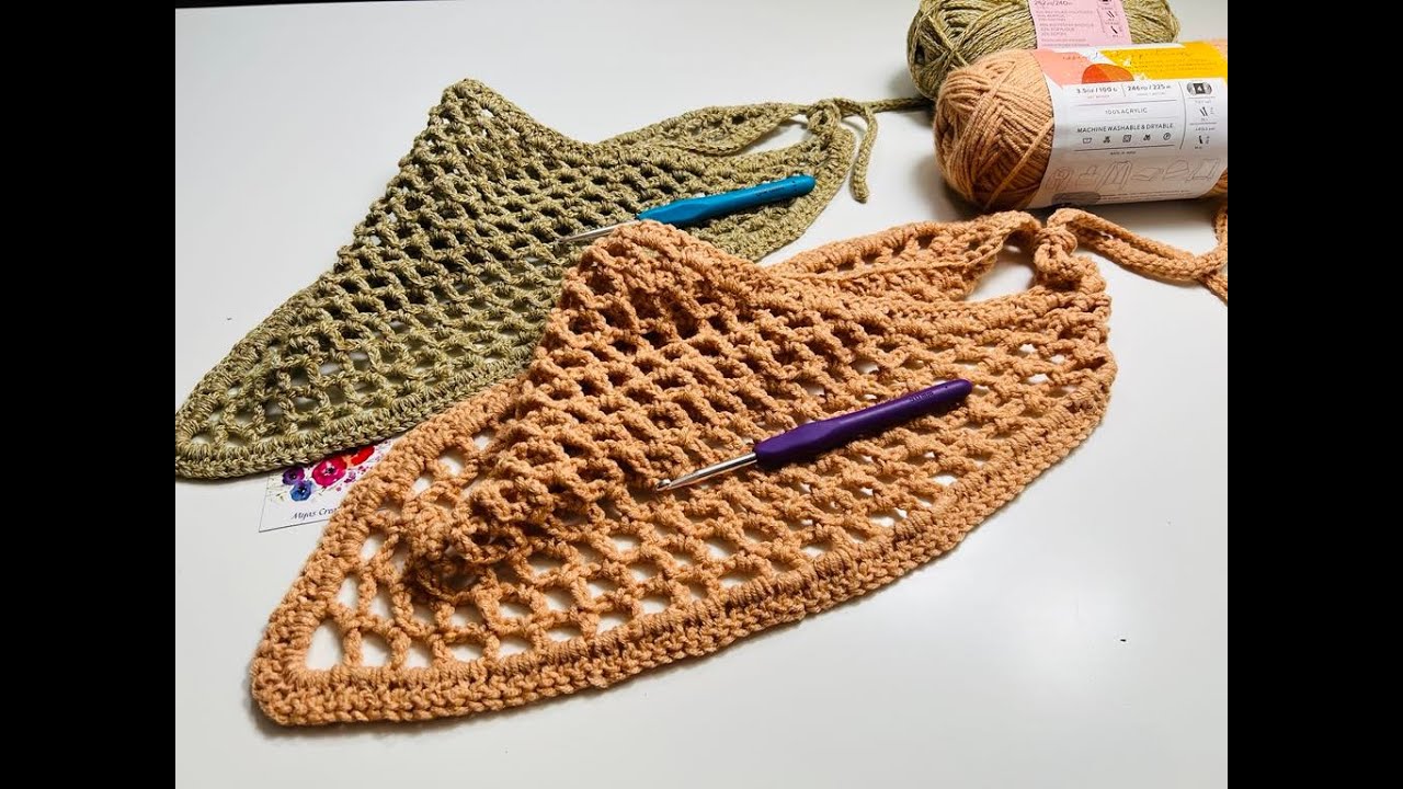 Crochet Bandana | Trellis Bandana Part - 2 | Chain Crochet Bandana