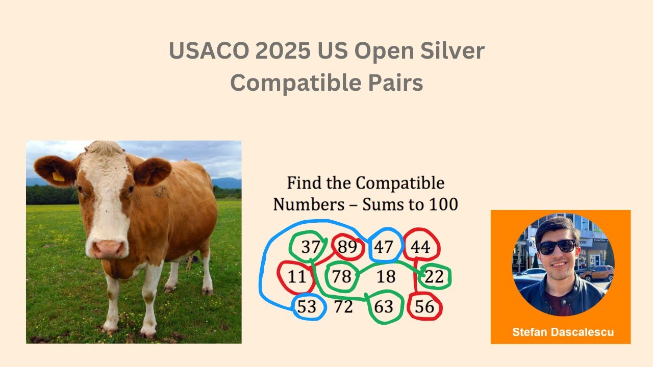 USACO US Open 2025 Silver Problem 2 - Compatible Pairs - Solution