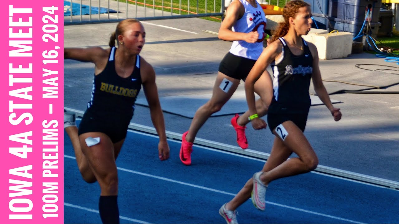 100m Dash 12.20q (2nd of 24) Iowa 4A 2024 State Prelims - Mylee Stiefel