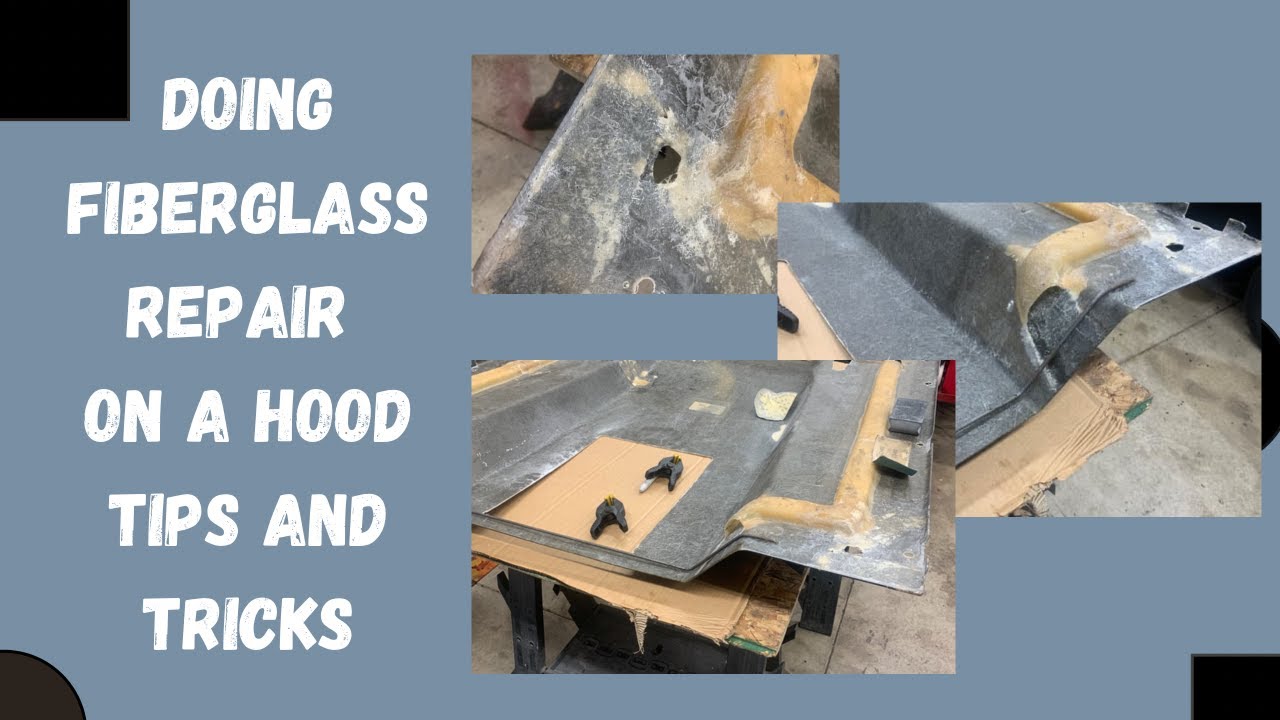 Fiberglass hood repair what I did to a buddy hood to strengthen it and fill some holes