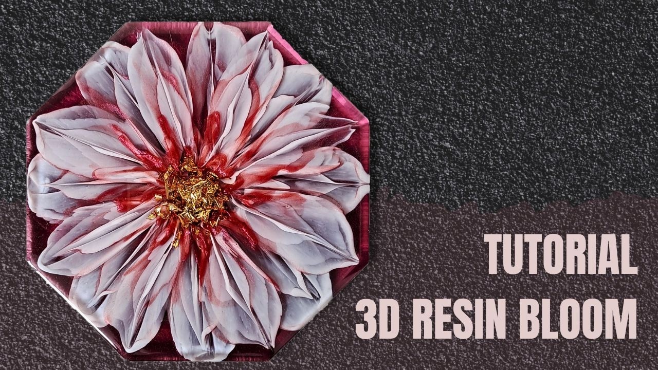 Red n White 3D RESIN BLOOM Tutorial - Independence Day August 17th Edition