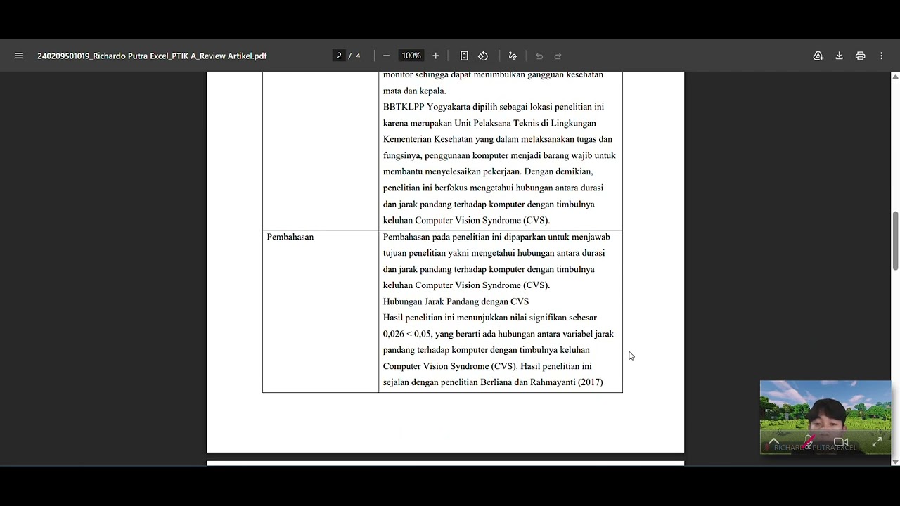 Tugas Review Jurnal K3 : Richardo Putra Excel