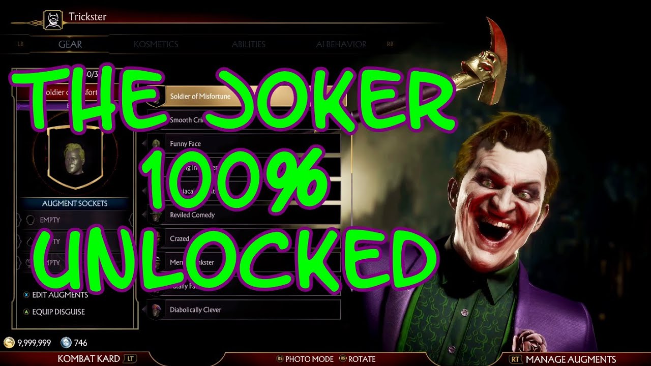 The Joker Showcase - All Gear, Skins, Cinematics & Finishers Unlocked - Mortal Kombat 11