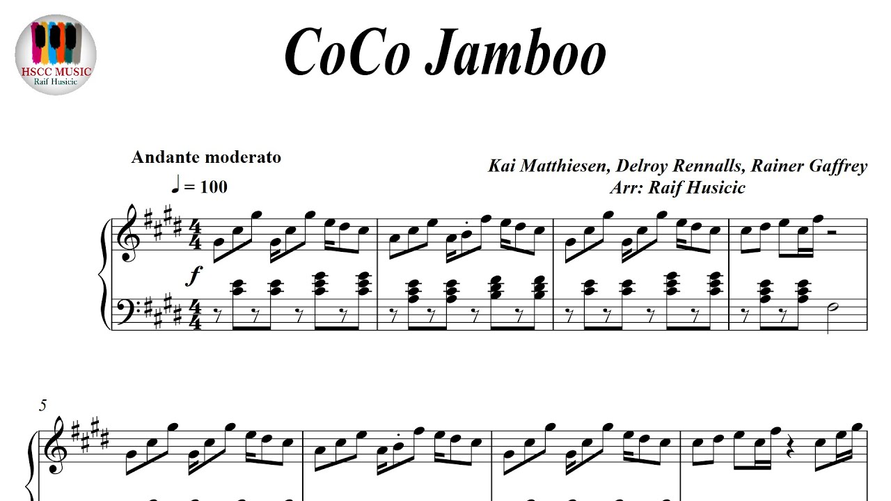 CoCo Jamboo - Mr. President, Piano Sheet Music, Piano Tutorial