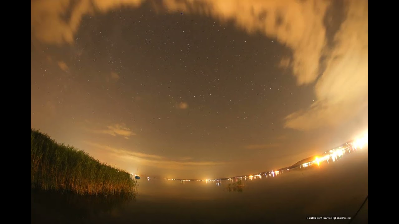 Balaton at night, from Sz&aacute;nt&oacute;d