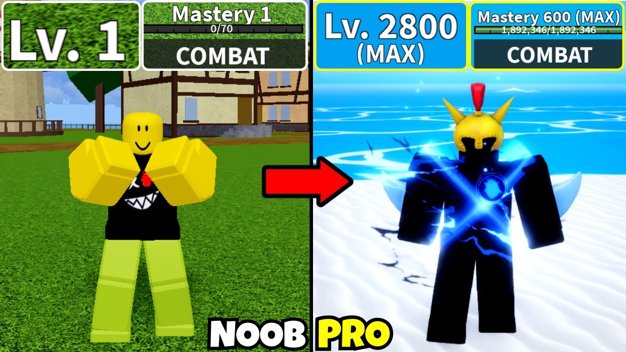 Beating Blox Fruits Using Only Combat! Soloing All Bosses and Sea Beast with Combat Noob to Max!