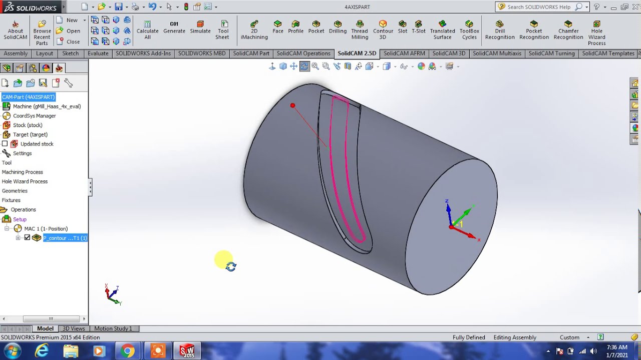 SolidCAM #4 axis machining