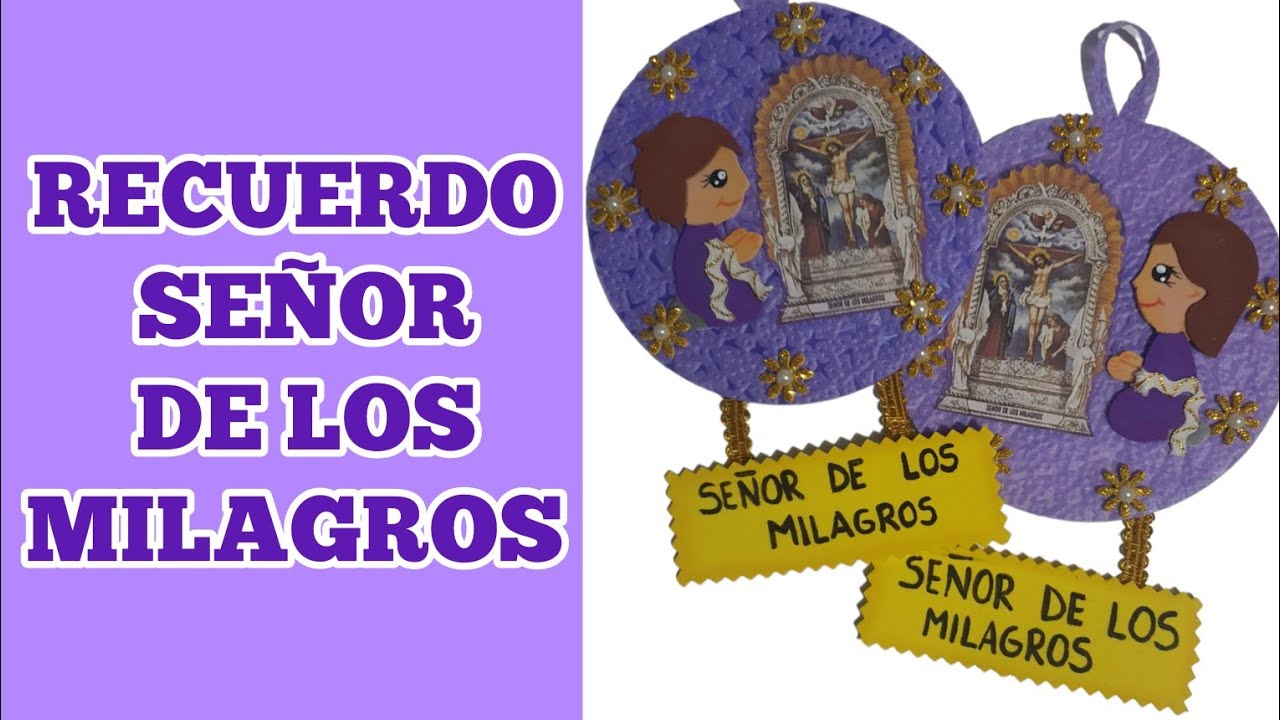 Recuerdo SEÑOR DE LOS MILAGROS,  creativo rápido fácil tutorial octubre mes morado manualidades
