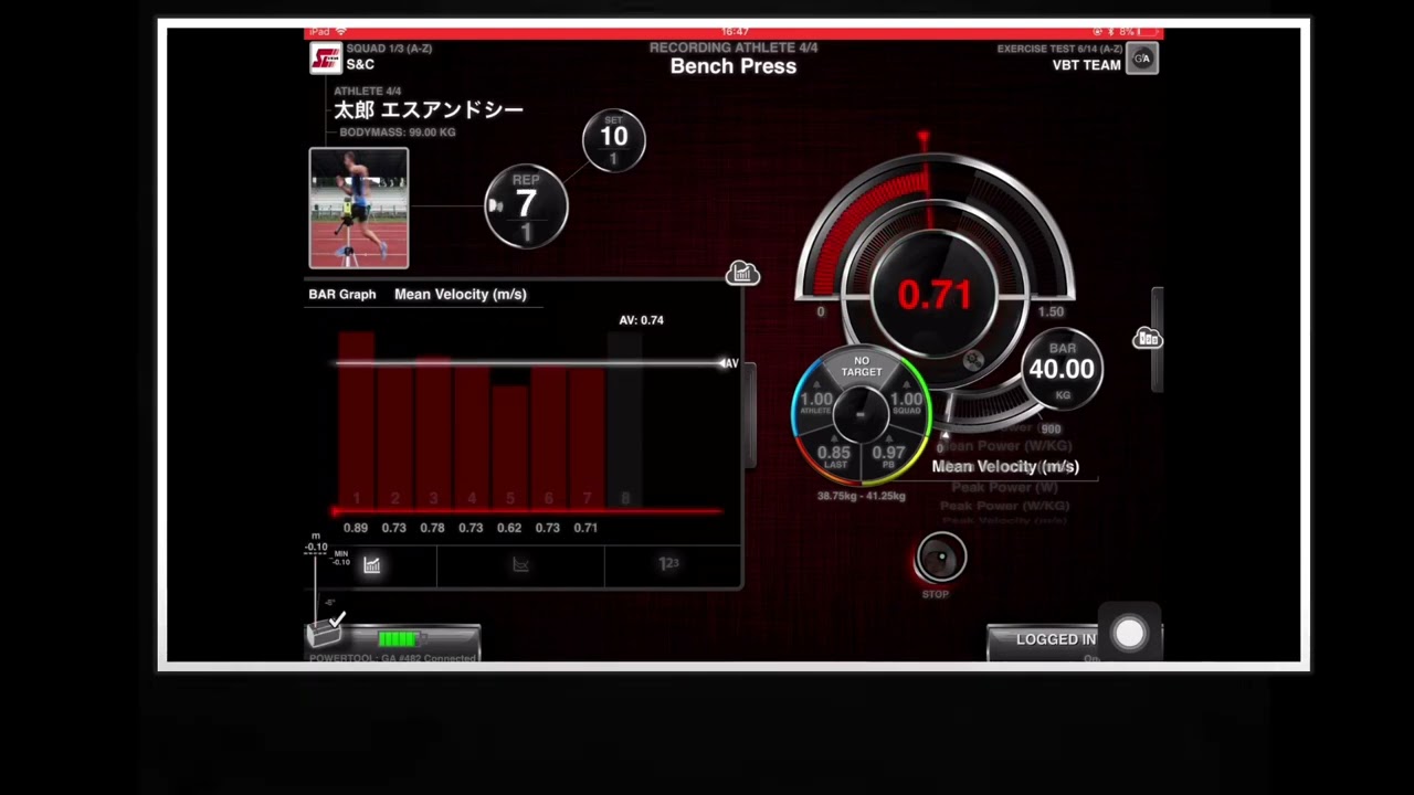 GymAware グラフ表示