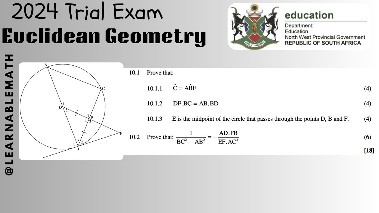 2024 Trial North West Mathematics P2 Question 10 Euclidean Geometry