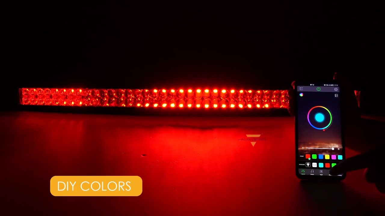 New Version 42 Inch V-PRO Series RGBW Curved 5D Lens Double Row LED Light Bar w/ Bluetooth APP