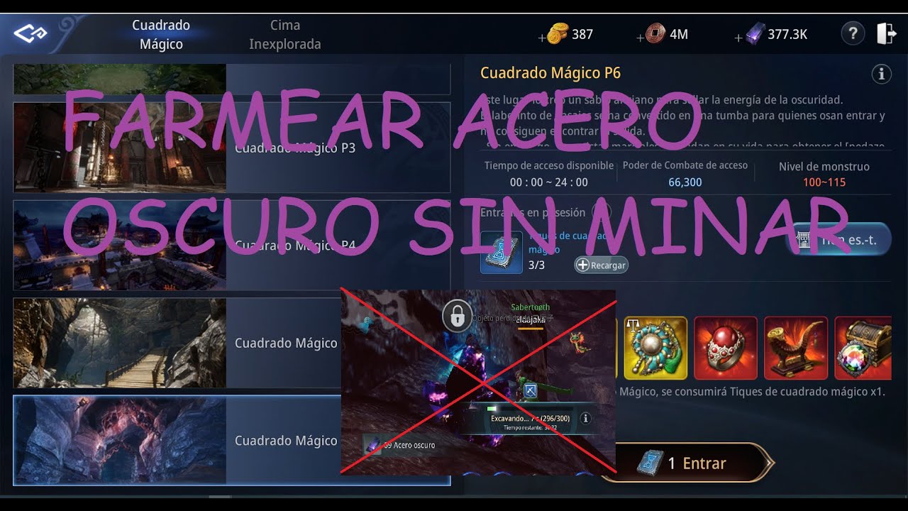 FARMEAR ACERO OSCURO SIN MINAR? Subo mi anillo azul a tier 4 MIR4