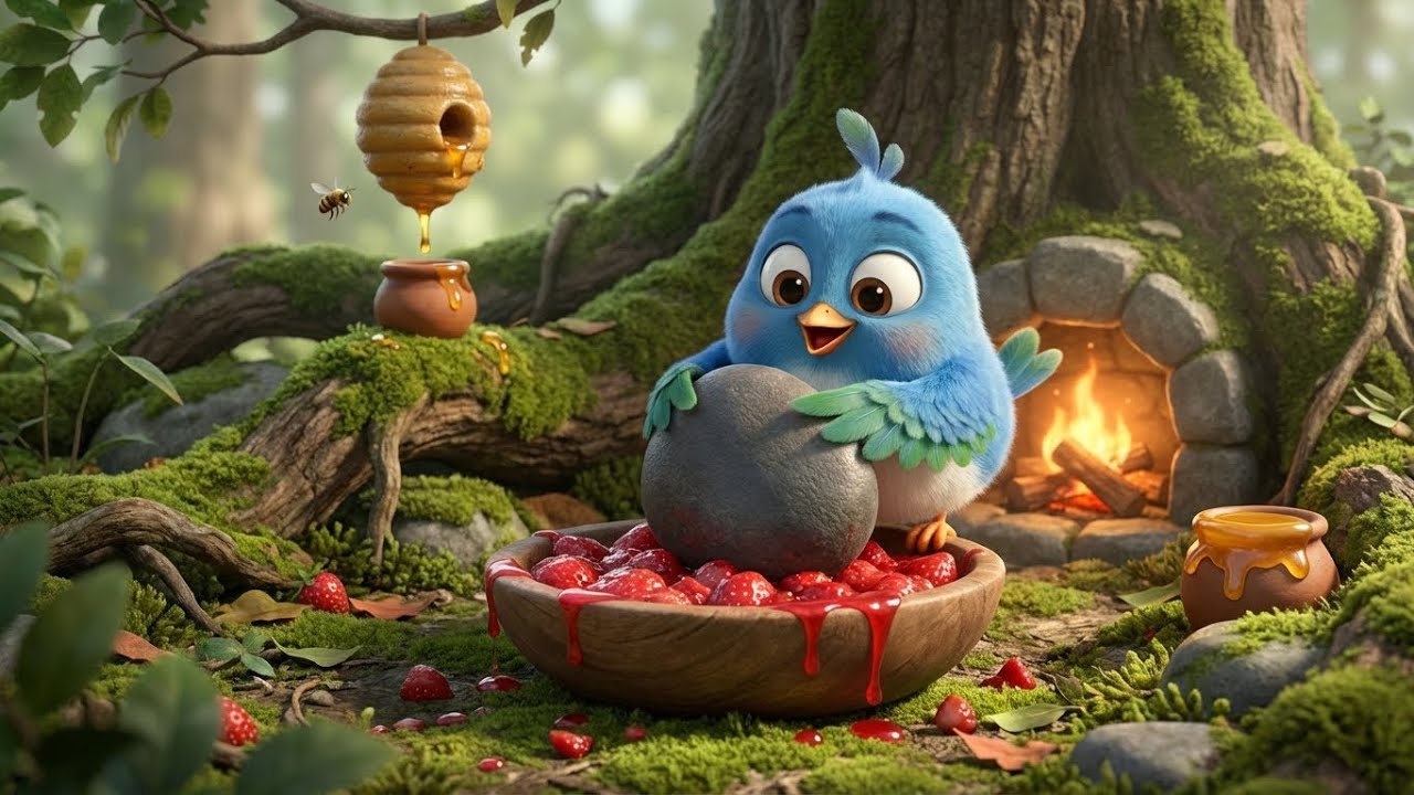 Cooking ASMR: Little Bird Making Strawberry Jam in a Tiny Kitchen (Pixar Style)