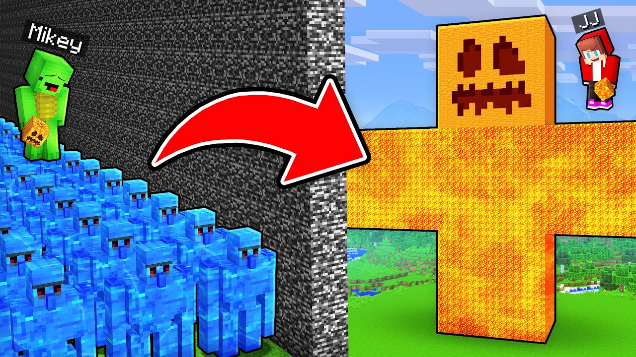 JJ Trolled Mikey in SUPER ELEMENTAL Mob Minecraft Battle - Maizen