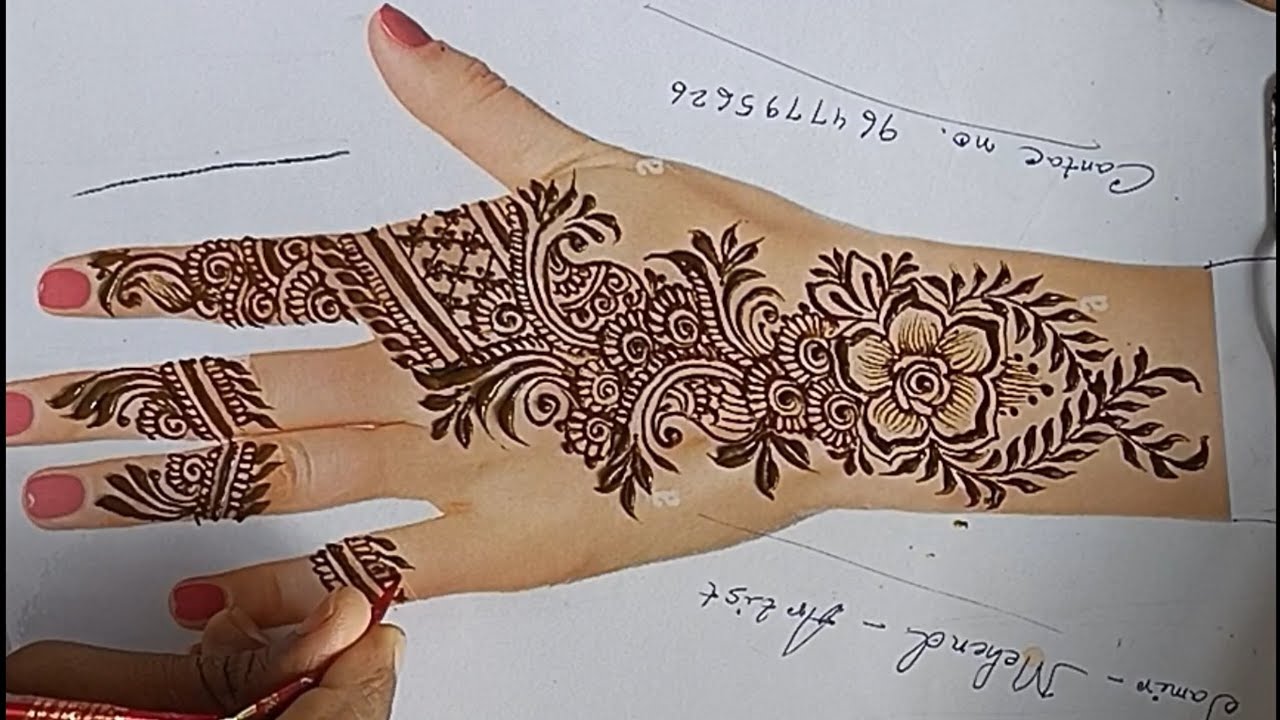 🌿Floral Strip Design Step By Step 💫