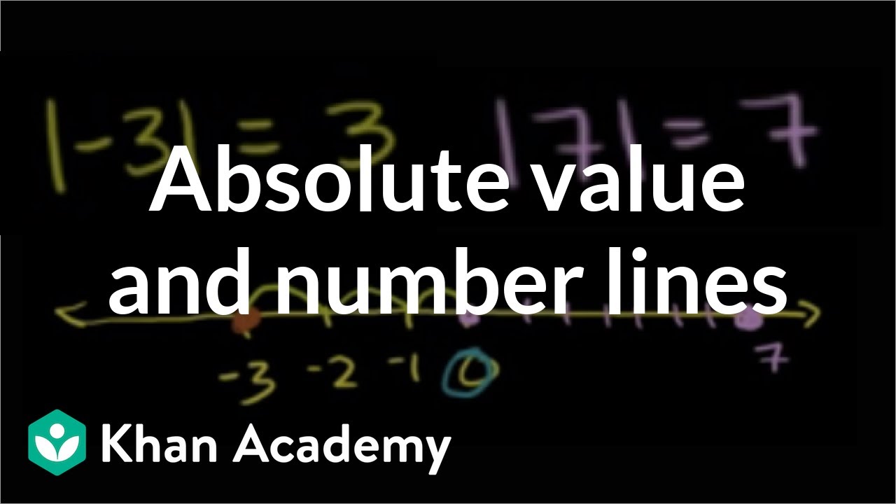 Absolute value and number lines | Negative numbers and absolute value | Pre-Algebra | Khan Academy