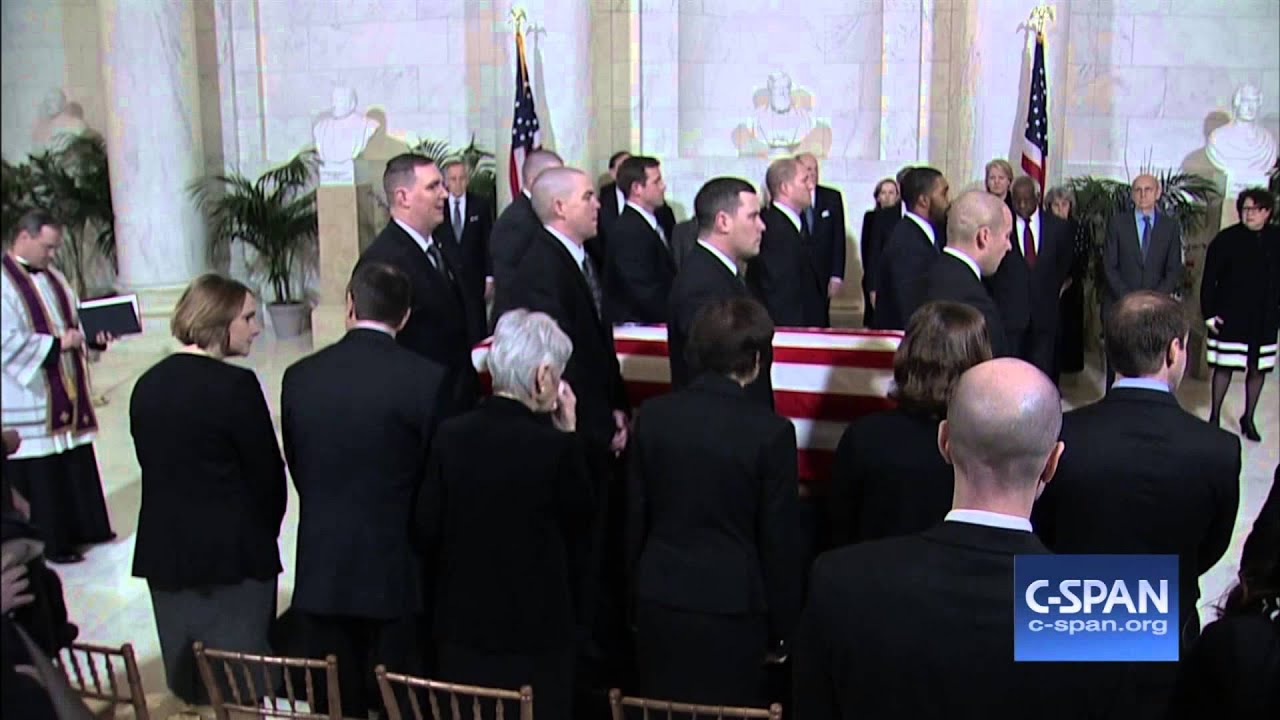Justice Scalia Casket arrives at Supreme Court (C-SPAN)