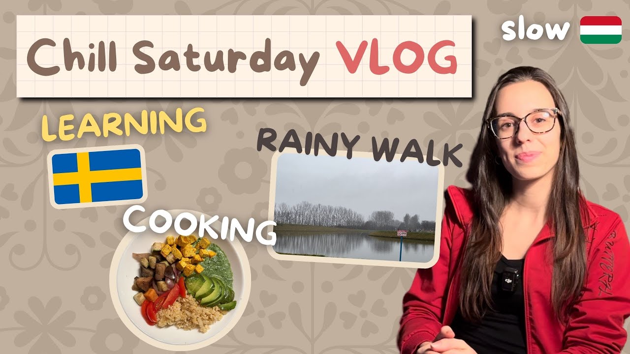 Daily VLOG in Slow Hungarian (learning Swedish, cooking, rainy walk)