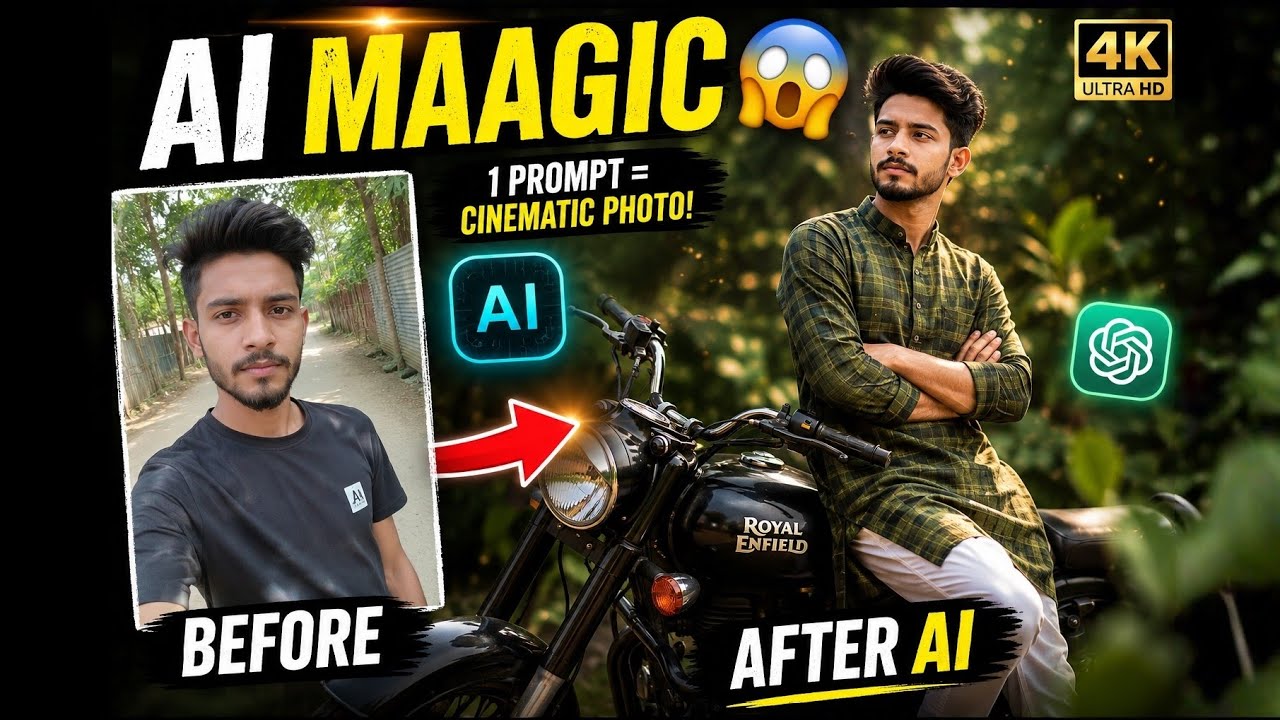 AI দিয়ে নিজের Cinematic ছবি বানান 😱 | Gemini Prompt Secret! | NIKzone24