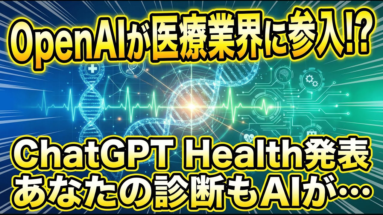 【1/8】速報「ChatGPT Health」衝撃 AI医療革命、始まる？