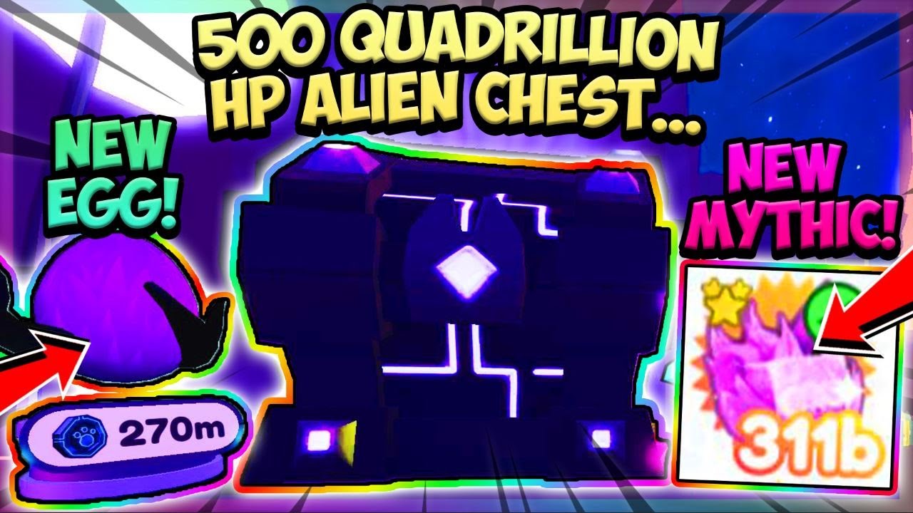 ALIEN UPDATE👽 NEW *500QD* HP CHEST!! MYTHIC ALIEN PETS!! - Pet Simulator X (Roblox)