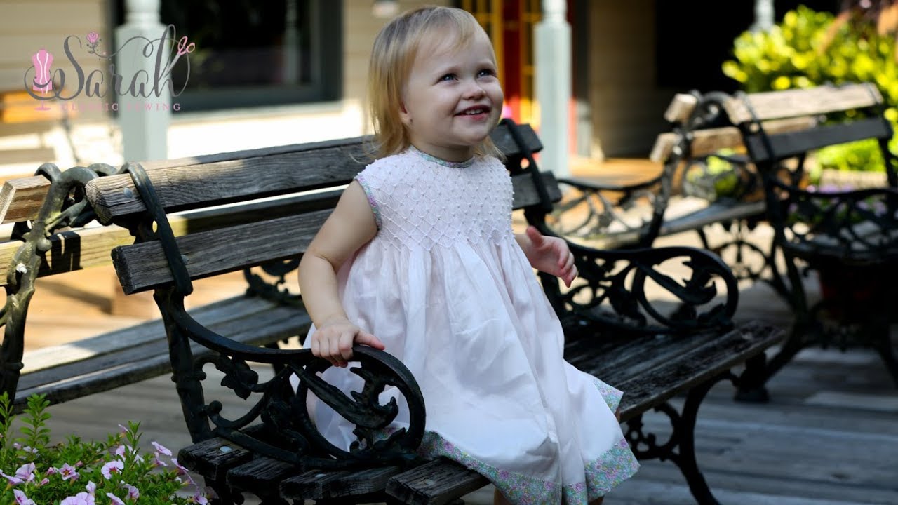Sewing Tutorial for a sleeveless fully smocked bodice dress | Children's Corner Jamie