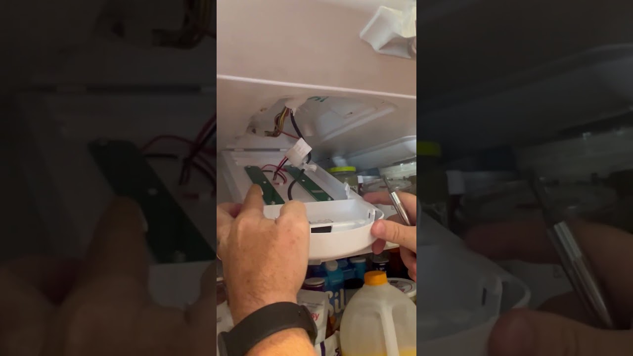 Removing the led light unit from the Whirlpool refrigerator.