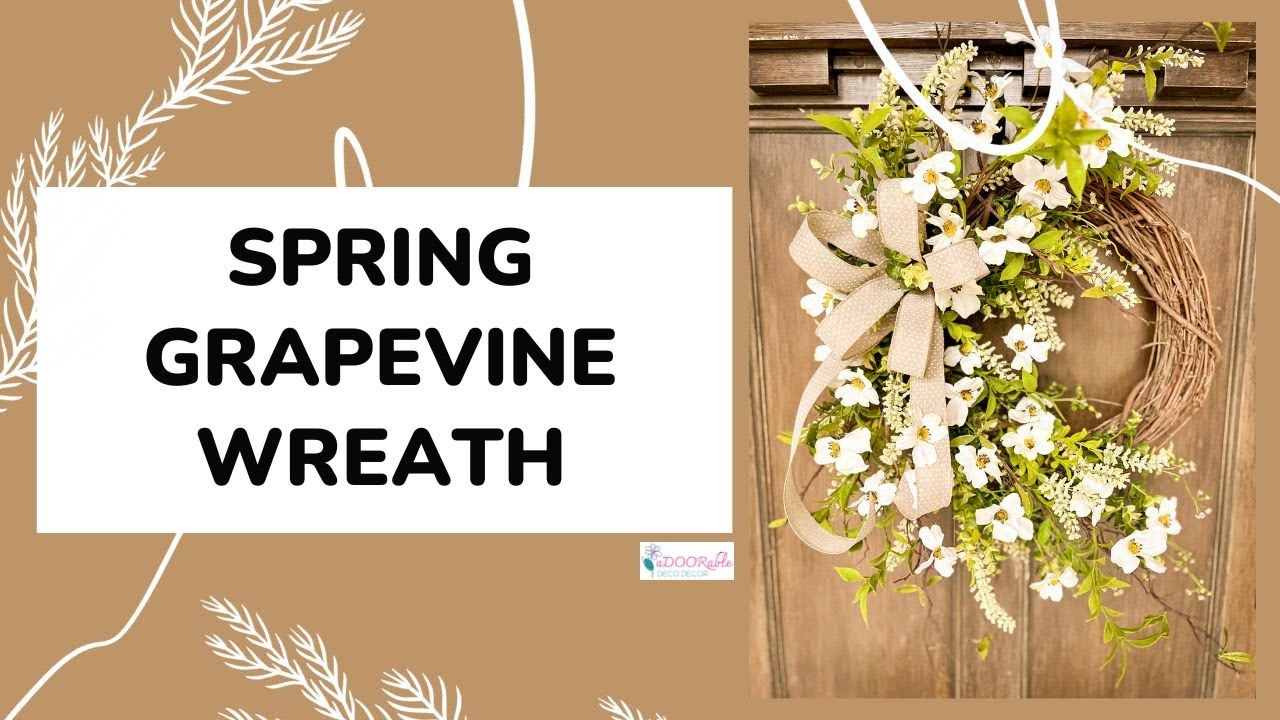 How to Make a Spring Dogwood Wreath | Grapevine Wreath DIY | Spring Porch Decor Idea