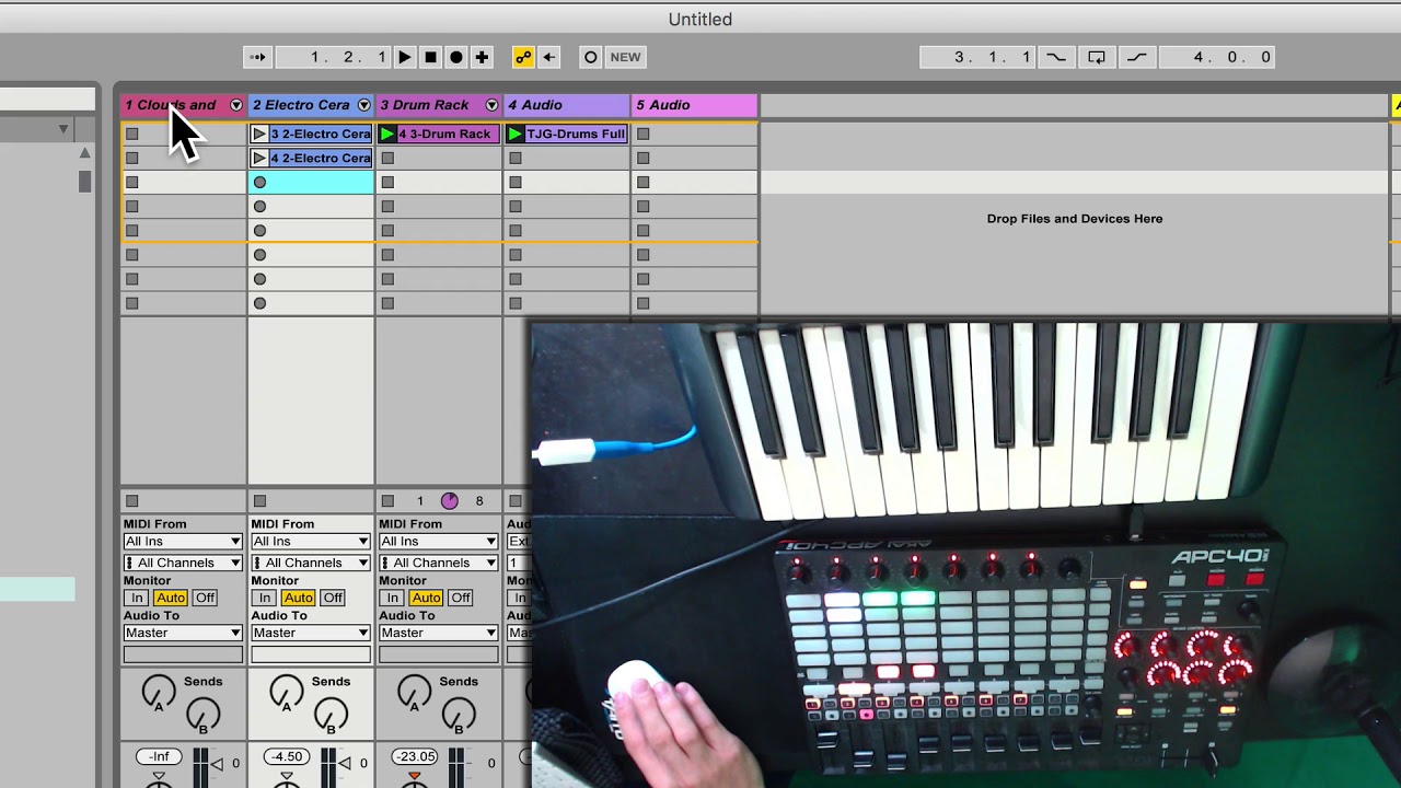 How to Build Loops Live in Ableton Live 9 with a MIDI Keyboard and the Akai APC 40 MK2
