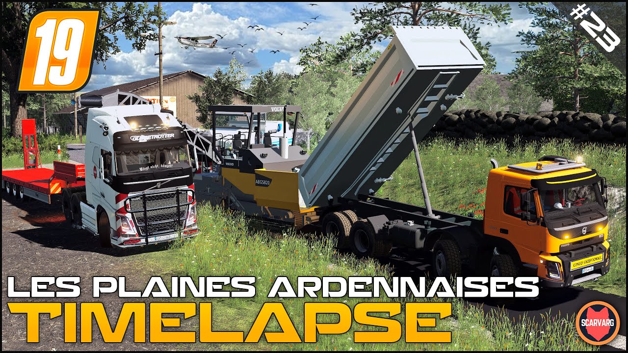 🇫🇷 Строительство дороги — Volvo ABG5820 и фрезеровка асфальта ⭐ FS19 Les Plaines Ardennaises V2 T...