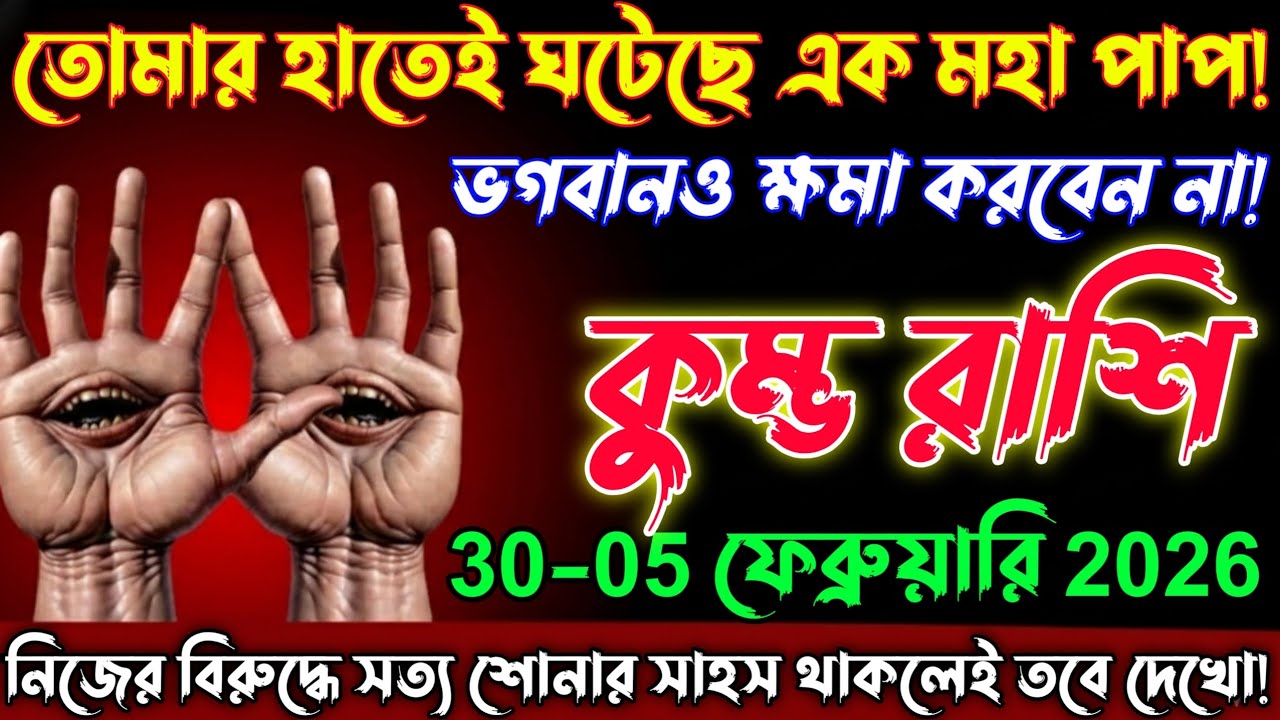 কুম্ভ রাশি♒ আপনার হাতেই ঘটেছে এক ভয়ংকর পাপ!30-05 ফেব্রুয়ারি/এবার ভগবানও ক্ষমা করবেন না|#KumbhRashi